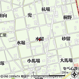 愛知県一宮市瀬部水留周辺の地図