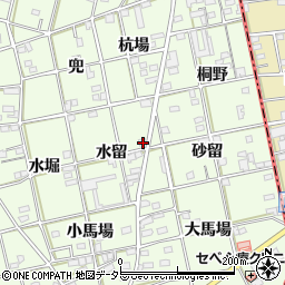 愛知県一宮市瀬部水留19周辺の地図