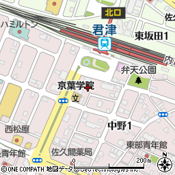 タイムズ君津駅前駐車場周辺の地図
