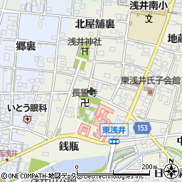 愛知県一宮市浅井町東浅井戌亥35周辺の地図