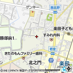 愛知県犬山市勝部前周辺の地図