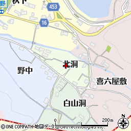 愛知県犬山市北洞周辺の地図