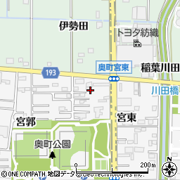 愛知県一宮市奥町宮東3-3周辺の地図