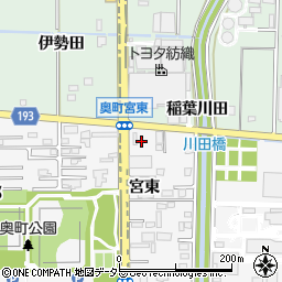 愛知県一宮市奥町宮東34周辺の地図