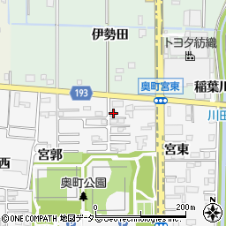 愛知県一宮市奥町宮東3-1周辺の地図