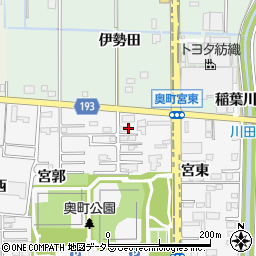 愛知県一宮市奥町宮東3周辺の地図