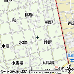 愛知県一宮市瀬部砂留20周辺の地図