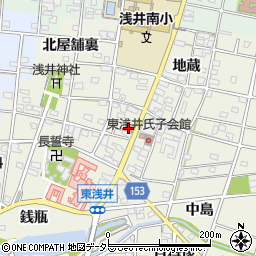 一宮浅井郵便局周辺の地図