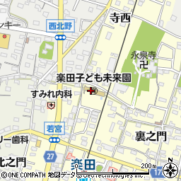 犬山市役所　楽田子ども未来園周辺の地図