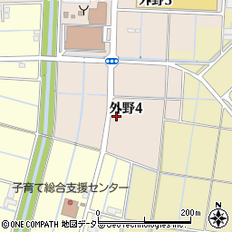 岐阜県大垣市外野4丁目周辺の地図