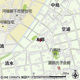 愛知県一宮市瀬部（本郷）周辺の地図