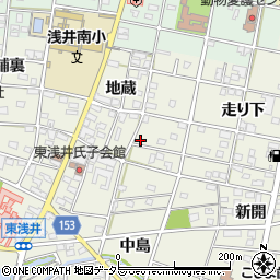 愛知県一宮市浅井町東浅井地蔵73周辺の地図