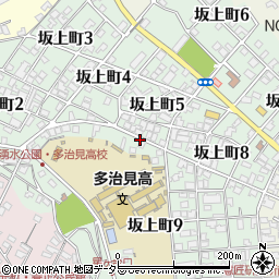 岐阜県多治見市坂上町周辺の地図