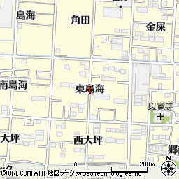 愛知県一宮市木曽川町門間（東島海）周辺の地図