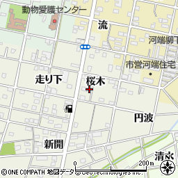 愛知県一宮市浅井町東浅井桜木34周辺の地図