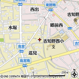 愛知県江南市島宮町（巡見）周辺の地図