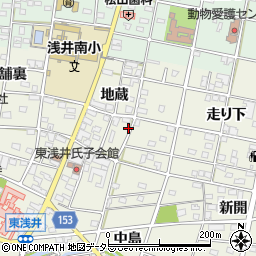 愛知県一宮市浅井町東浅井地蔵424周辺の地図