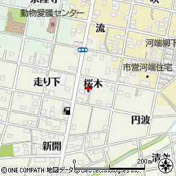 愛知県一宮市浅井町東浅井桜木21周辺の地図