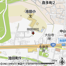 池田神明神社周辺の地図