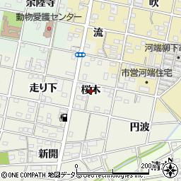 愛知県一宮市浅井町東浅井（桜木）周辺の地図