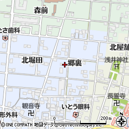 愛知県一宮市浅井町西浅井郷裏周辺の地図