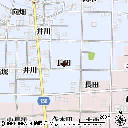 愛知県一宮市高田（長田）周辺の地図