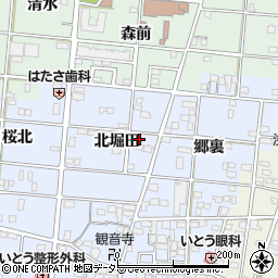 愛知県一宮市浅井町西浅井北堀田38周辺の地図