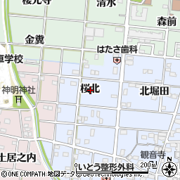 愛知県一宮市浅井町西浅井桜北周辺の地図