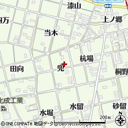 愛知県一宮市瀬部兜4-14周辺の地図