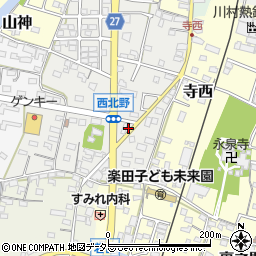 愛知県犬山市西北野81周辺の地図