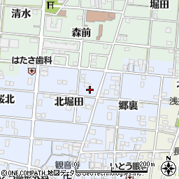 愛知県一宮市浅井町西浅井北堀田13周辺の地図