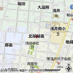愛知県一宮市浅井町東浅井北屋舗裏周辺の地図