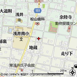 愛知県一宮市浅井町東浅井地蔵4周辺の地図