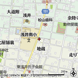 愛知県一宮市浅井町東浅井地蔵391周辺の地図