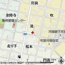 愛知県一宮市浅井町河端流46周辺の地図