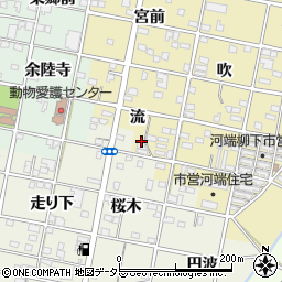 愛知県一宮市浅井町河端流45周辺の地図