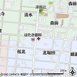 愛知県一宮市浅井町西浅井北堀田1周辺の地図