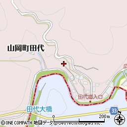 岐阜県恵那市山岡町田代385周辺の地図