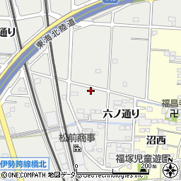 愛知県一宮市木曽川町黒田（五ノ通り）周辺の地図