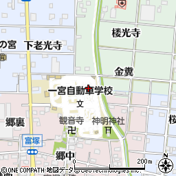 愛知県一宮市浅井町江森下向周辺の地図