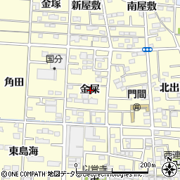 愛知県一宮市木曽川町門間金屎周辺の地図