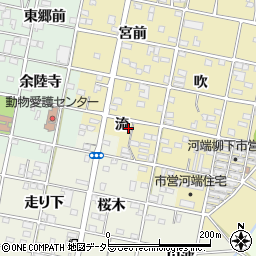 愛知県一宮市浅井町河端流36-3周辺の地図