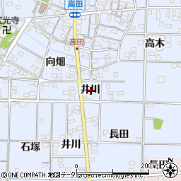 愛知県一宮市高田井川周辺の地図