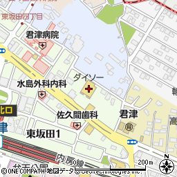 ダイソー君津駅前店周辺の地図