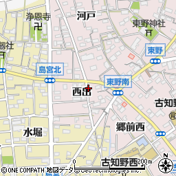 愛知県江南市東野町西出周辺の地図