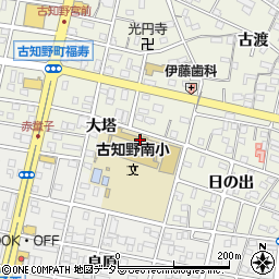 愛知県江南市古知野町大塔周辺の地図