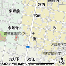 愛知県一宮市浅井町河端流24周辺の地図