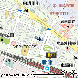 千葉県君津市東坂田周辺の地図