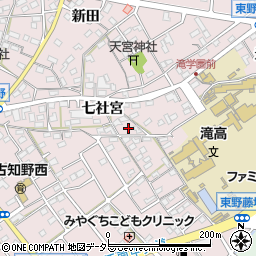 愛知県江南市東野町七社宮52周辺の地図