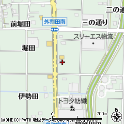 愛知県一宮市木曽川町外割田四の通り134周辺の地図
